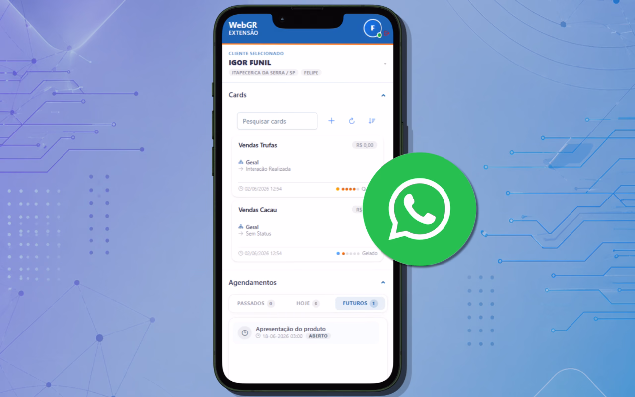Extensão WEBGR WhatsApp - Funil Kanban