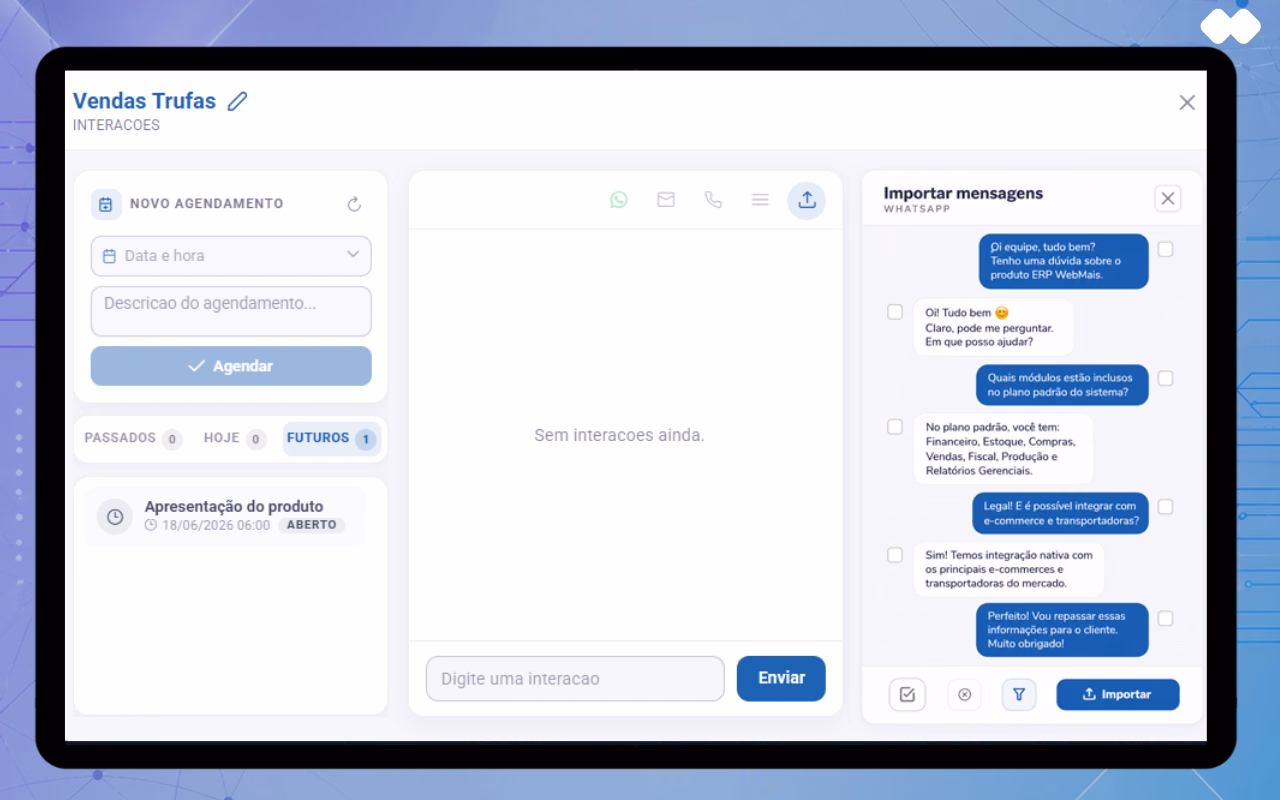 Extensão WEBGR WhatsApp - Agendamentos